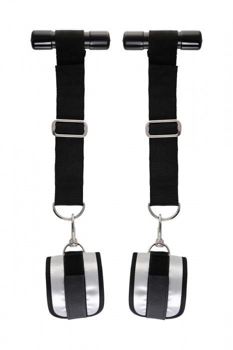 Черно-серебристые фиксаторы для рук на дверь Anonymo - ToyFa - купить с доставкой в Архангельске