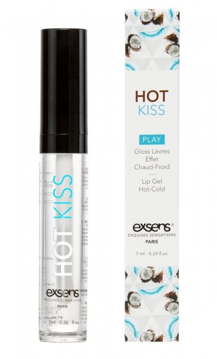 Блеск для губ Hot Kiss Coconut с ароматом кокоса - 7 мл. - Exsens - купить с доставкой в Архангельске