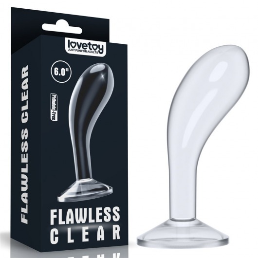 Прозрачный стимулятор простаты Flawless Clear Prostate Plug - 15 см. - Lovetoy - в Архангельске купить с доставкой