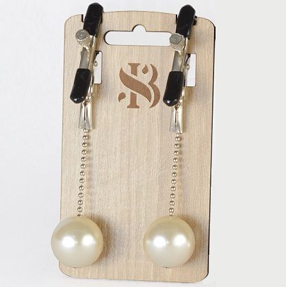 Зажимы на соски с бусинами под жемчуг Pearl - Sitabella - купить с доставкой в Архангельске
