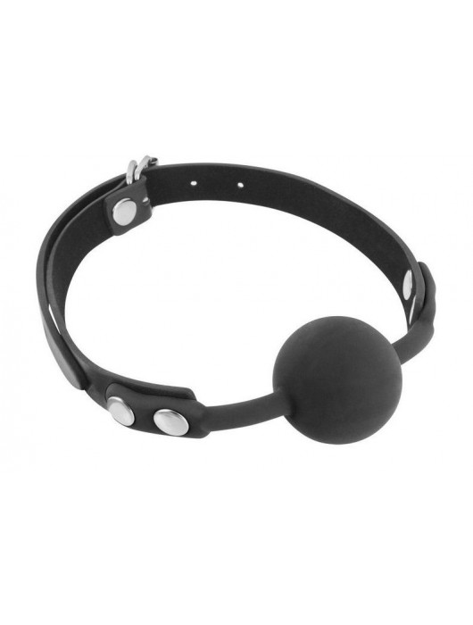 Черный силиконовый кляп-шарик на ремешках - Fetish Tentation - купить с доставкой в Архангельске