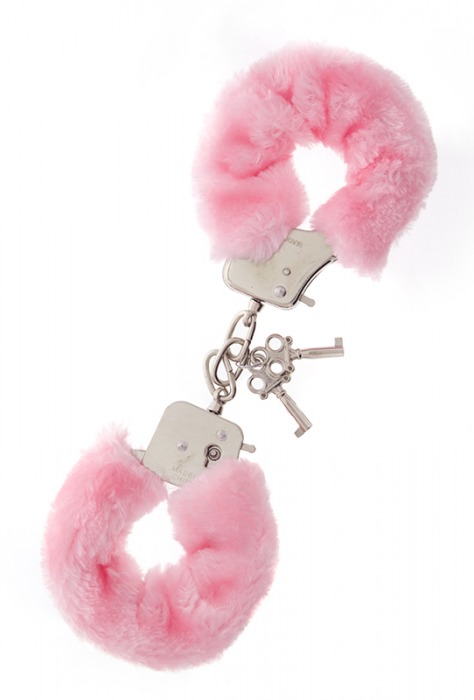 Металлические наручники с розовой меховой опушкой METAL HANDCUFF WITH PLUSH PINK - Dream Toys - купить с доставкой в Архангельске