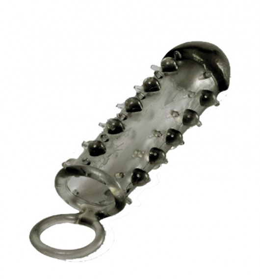 Дымчатая стимулирующая насадка с закрытой головкой SAMURAI PENIS SLEEVE BLACK - 14,5 см. - NMC - в Архангельске купить с доставкой