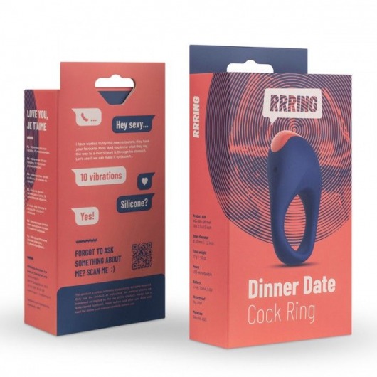 Синее эрекционное кольцо RRRING Dinner Date Cock Ring - FeelzToys - в Архангельске купить с доставкой