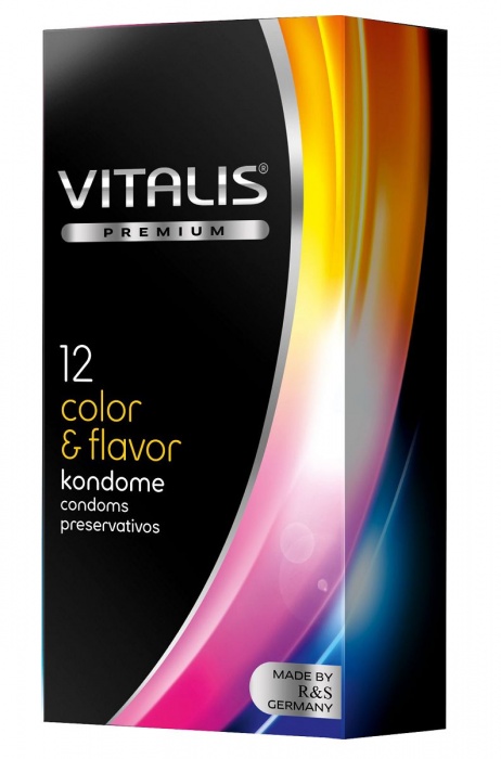 Цветные ароматизированные презервативы VITALIS PREMIUM color   flavor - 12 шт. - Vitalis - купить с доставкой в Архангельске