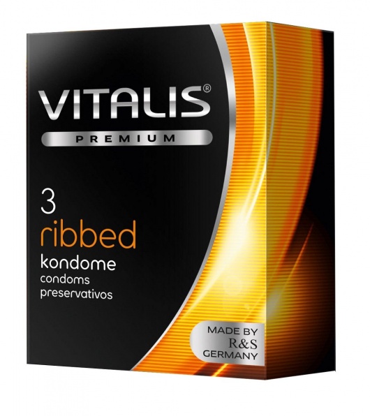 Ребристые презервативы VITALIS PREMIUM ribbed - 3 шт. - Vitalis - купить с доставкой в Архангельске