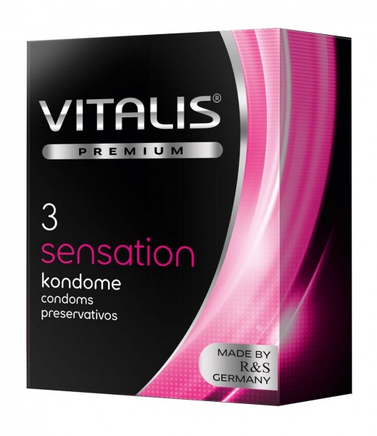 Презервативы с пупырышками и кольцами VITALIS PREMIUM sensation - 3 шт. - Vitalis - купить с доставкой в Архангельске