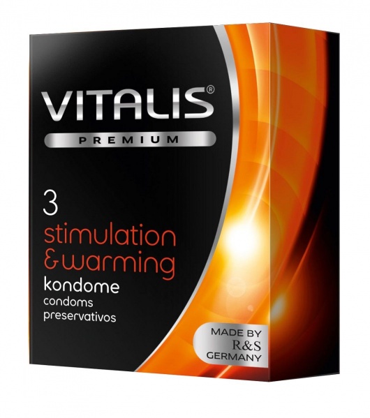 Презервативы VITALIS PREMIUM stimulation   warming с согревающим эффектом - 3 шт. - Vitalis - купить с доставкой в Архангельске