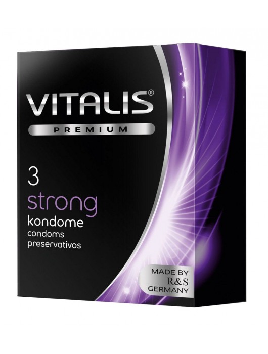 Презервативы с утолщенной стенкой VITALIS PREMIUM strong - 3 шт. - Vitalis - купить с доставкой в Архангельске