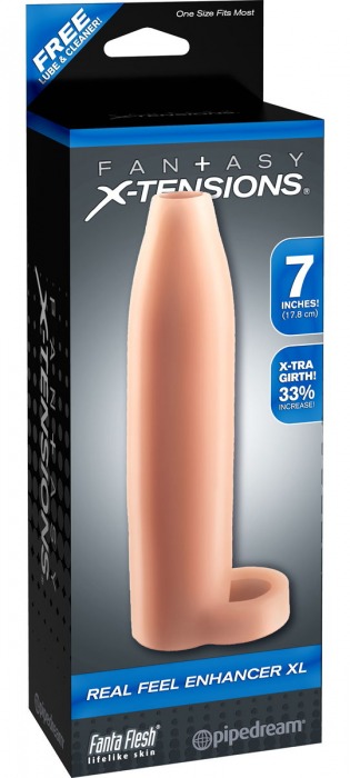 Телесная насадка Real Feel Enhancer XL - 17 см. - Pipedream - в Архангельске купить с доставкой