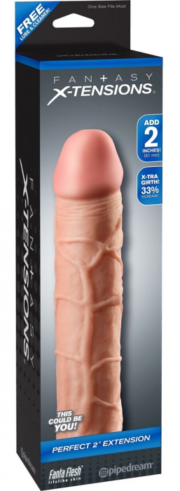 Телесная насадка Fantasy X-tensions Perfect 2  Extension - 20,3 см. - Pipedream - в Архангельске купить с доставкой