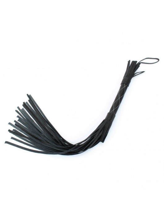 Аккуратная чёрная плетка  из натуральной кожи - БДСМ Арсенал - купить с доставкой в Архангельске