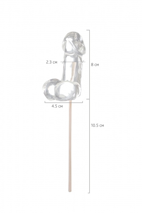 Прозрачный леденец в форме фаллоса со вкусом пина колады - Sosuчki - купить с доставкой в Архангельске