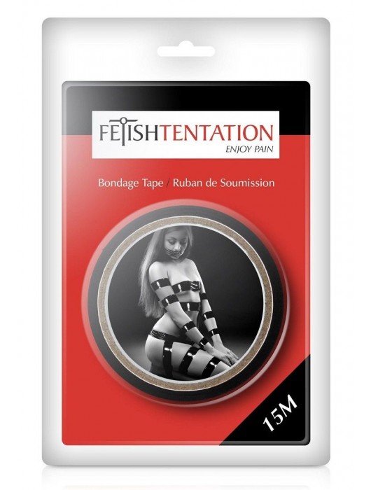 Черный скотч для фиксации - 15 м. - Fetish Tentation - купить с доставкой в Архангельске