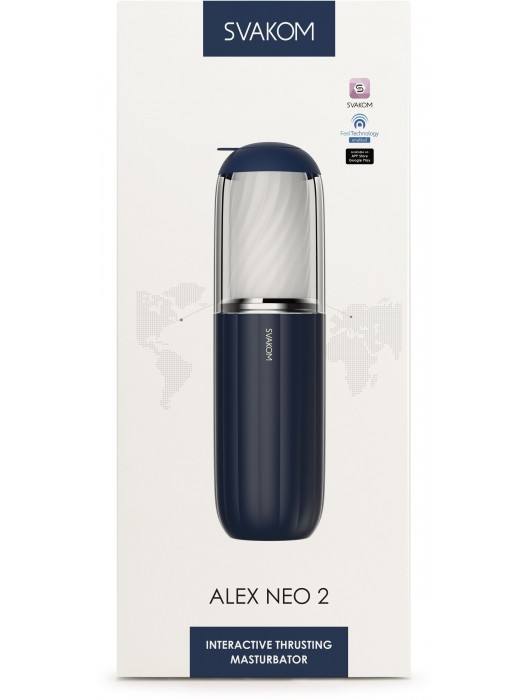 Черно-белый интерактивный мастурбатор Alex Neo 2 - Svakom - в Архангельске купить с доставкой