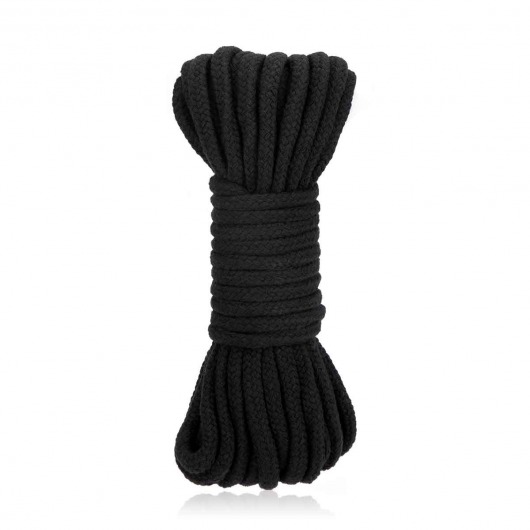 Черная хлопковая веревка для связывания Bondage Rope - 10 м. - Lux Fetish - купить с доставкой в Архангельске