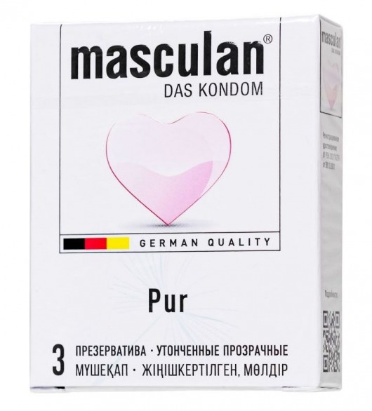 Супертонкие презервативы Masculan Pur - 3 шт. - Masculan - купить с доставкой в Архангельске