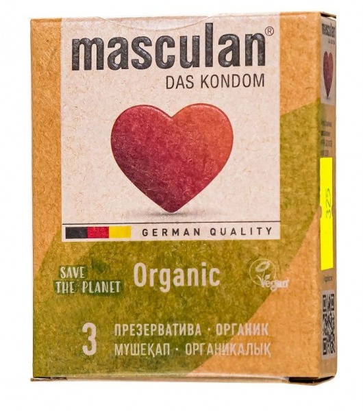 Экологически чистые презервативы Masculan Organic - 3 шт. - Masculan - купить с доставкой в Архангельске