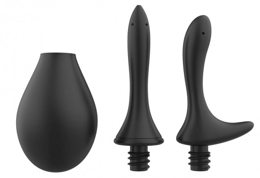 Черный анальный душ Nexus Anal Douche Set с 2 сменными насадками - Nexus Range - купить с доставкой в Архангельске