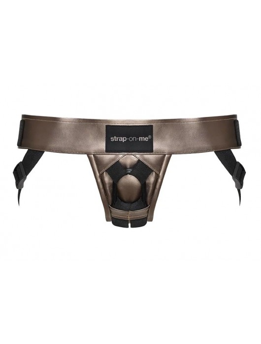 Бронзовый пояс для насадок Curious Harness - Strap-on-me - купить с доставкой в Архангельске