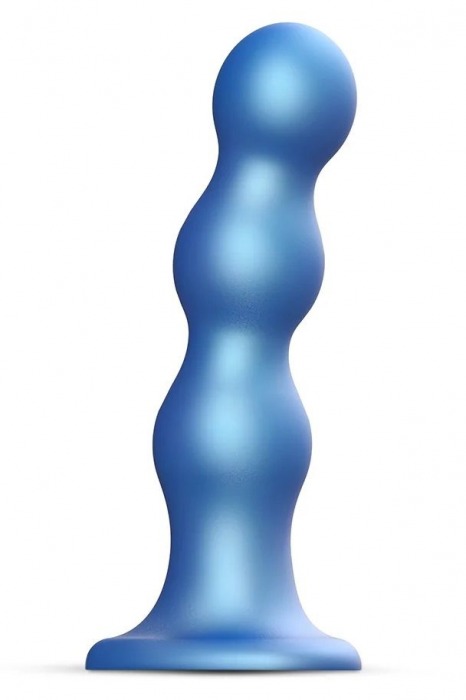 Голубая насадка Strap-On-Me Dildo Plug Balls size S - Strap-on-me - купить с доставкой в Архангельске