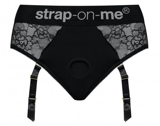Черные трусики для насадок Diva Lingerie Harness - size S - Strap-on-me - купить с доставкой в Архангельске