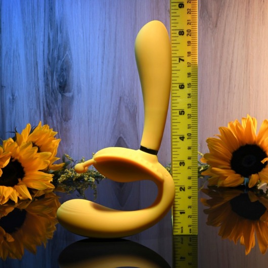 Желтый безремневой вибрострапон The Monarch - 23 см. - Evolved - купить с доставкой в Архангельске