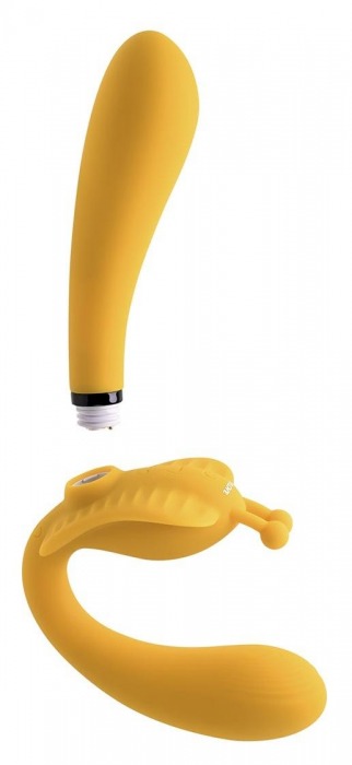 Желтый безремневой вибрострапон The Monarch - 23 см. - Evolved - купить с доставкой в Архангельске