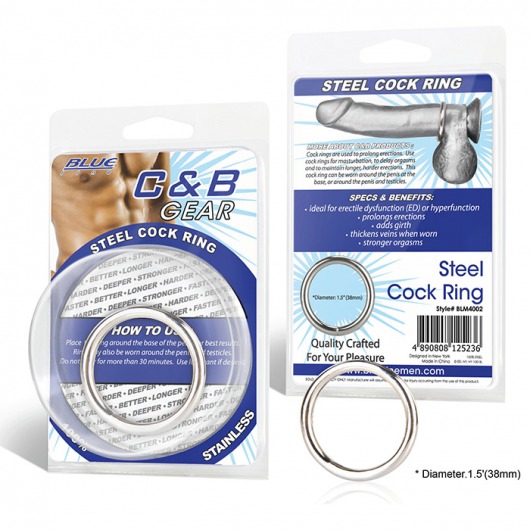 Стальное эрекционное кольцо STEEL COCK RING - 4.5 см. - BlueLine - в Архангельске купить с доставкой