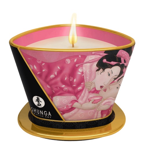 Массажная свеча Rose Petals с ароматом розы - 170 мл. - Shunga - купить с доставкой в Архангельске