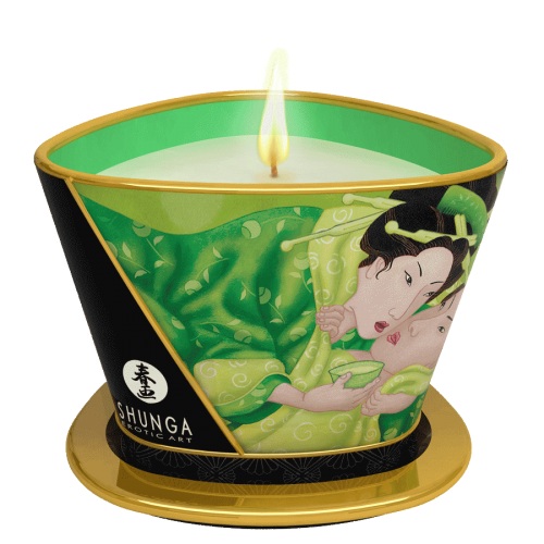Массажная свеча Exotic Green Tea с ароматом зелёного чая - 170 мл. - Shunga - купить с доставкой в Архангельске