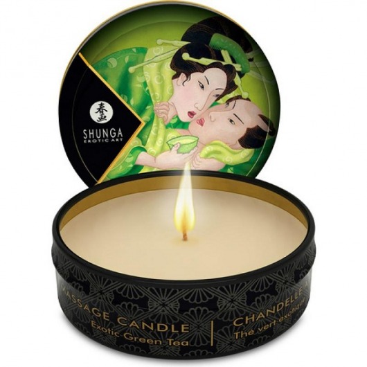 Массажная свеча Exotic Green Tea с ароматом зелёного чая - 30 мл. - Shunga - купить с доставкой в Архангельске