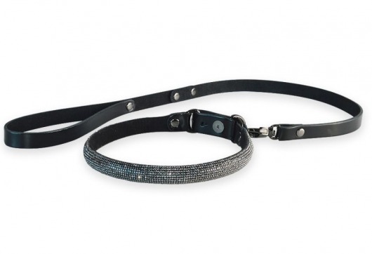 Эффектный сверкающий ошейник с поводком  Гламур - Sitabella - купить с доставкой в Архангельске