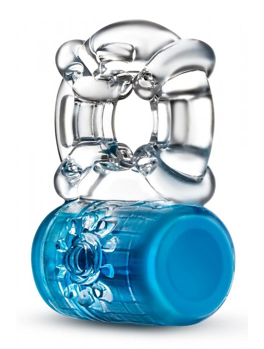Синее эрекционное виброкольцо Pleaser Rechargeable C-Ring - Blush Novelties - в Архангельске купить с доставкой