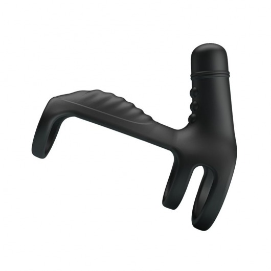 Черная вибронасадка на пенис Vibrating Penis Sling - Baile - в Архангельске купить с доставкой