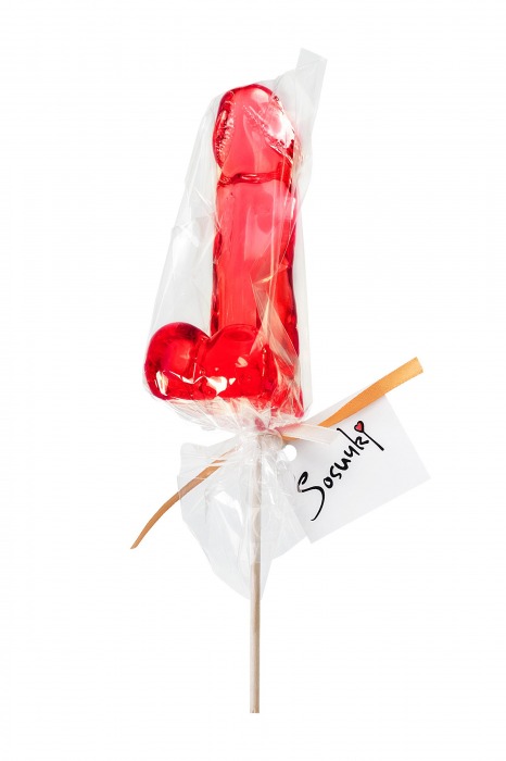 Красный леденец в форме члена со вкусом виски - 173 гр. - Sosuчki - купить с доставкой в Архангельске