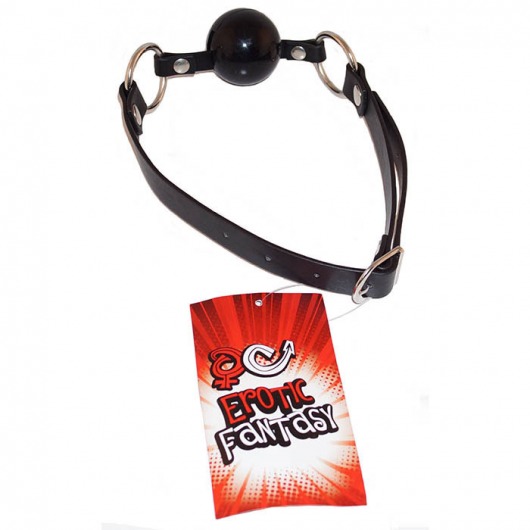Силиконовый черный кляп-шарик на ремне Black Ballgag - Erotic Fantasy - купить с доставкой в Архангельске