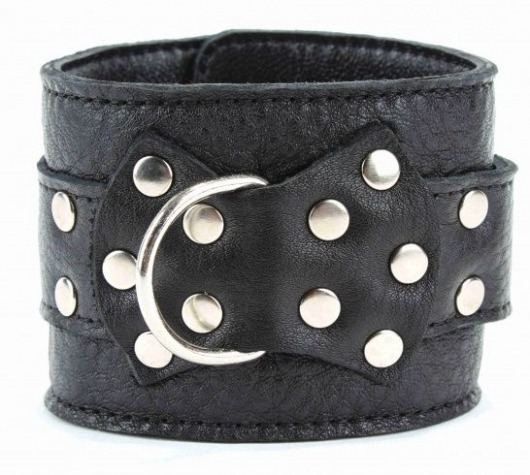 Чёрные наручники  из кожи с пряжкой - БДСМ Арсенал - купить с доставкой в Архангельске