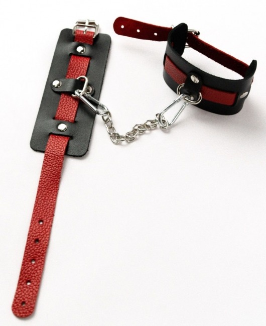 Черные оковы с красным декором и заклепками - Crazy Handmade - купить с доставкой в Архангельске