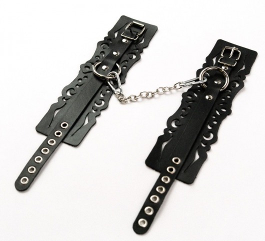 Узорчатые кожаные оковы с регулируемыми ремешками - Crazy Handmade - купить с доставкой в Архангельске