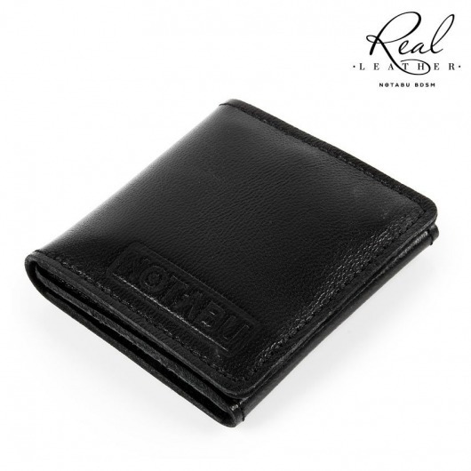 Черный кожаный кондомхолдер Notabu - Notabu - купить с доставкой в Архангельске