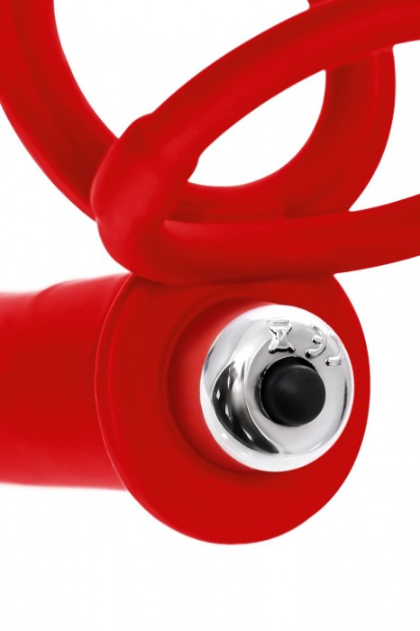 Красная насадка на пенис для двойного проникновения - 19 см. - ToyFa - купить с доставкой в Архангельске