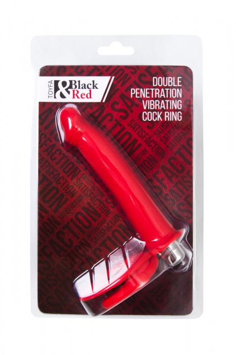 Красная насадка на пенис для двойного проникновения - 19 см. - ToyFa - купить с доставкой в Архангельске