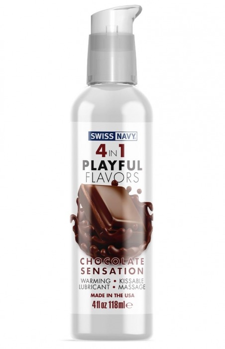 Массажный гель 4-в-1 Chocolate Sensation с ароматом шоколада - 118 мл. - Swiss navy - купить с доставкой в Архангельске