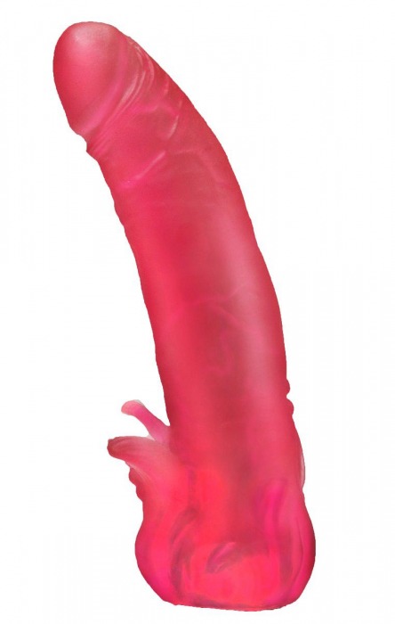 Розовая насадка для страпона с клиторальными лепестками - 18,5 см. - LOVETOY (А-Полимер) - купить с доставкой в Архангельске