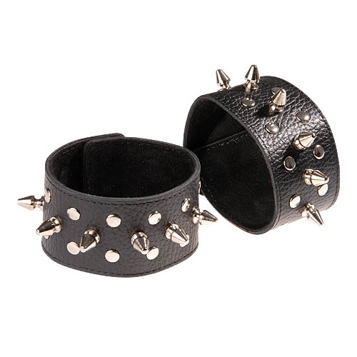 Чёрные напульсники с шипами и заклепками - Sitabella - купить с доставкой в Архангельске