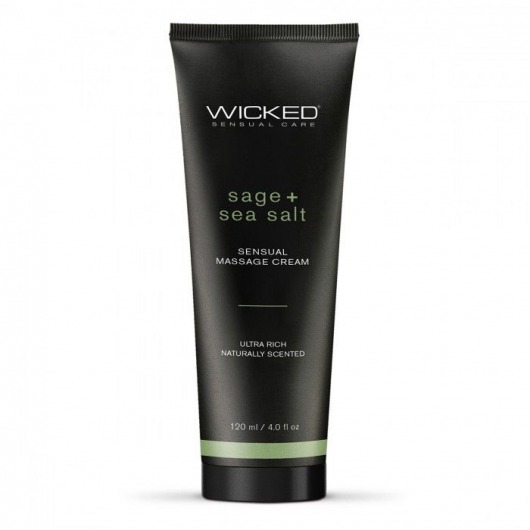 Массажный легкий крем WICKED Sage plus Sea Salt - 120 мл. - Wicked - купить с доставкой в Архангельске
