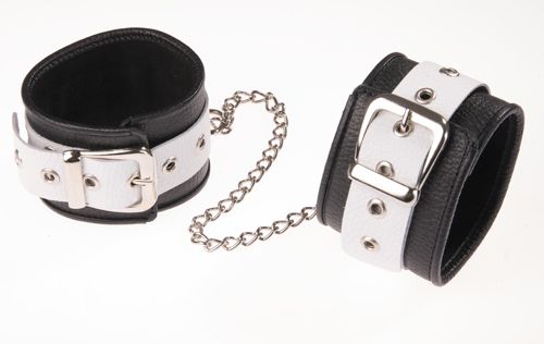 Черно-белые оковы на ноги - Sitabella - купить с доставкой в Архангельске