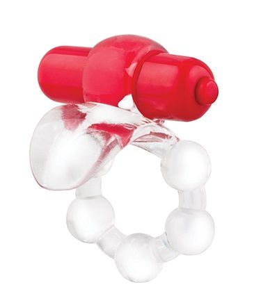 Виброкольцо с язычком и красным виброэлементом Overtime - Screaming O - в Архангельске купить с доставкой