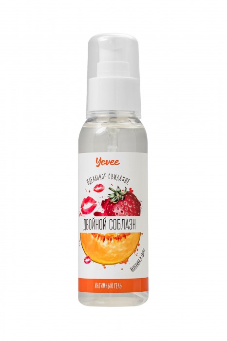 Съедобная гель-смазка Yovee «Двойной соблазн» с Д-пантенолом и вкусом клубники и дыни - 100 мл. - ToyFa - купить с доставкой в Архангельске